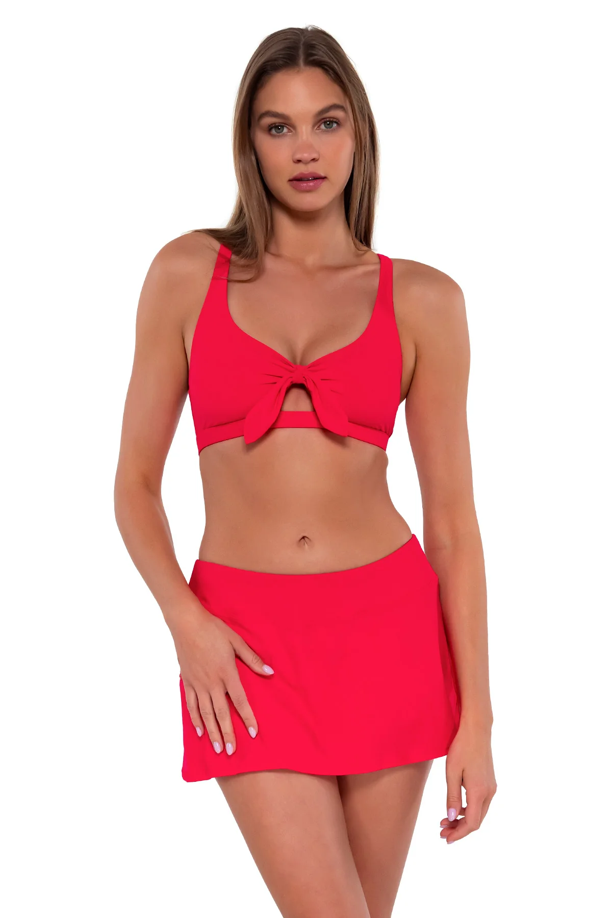 Sunsets Geranium Sporty Swim Skirt - Image 2